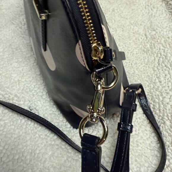 kate spade new york Crossbody Bag Navy w/ Pale Pink Dots Preloved - Picture 15 of 16